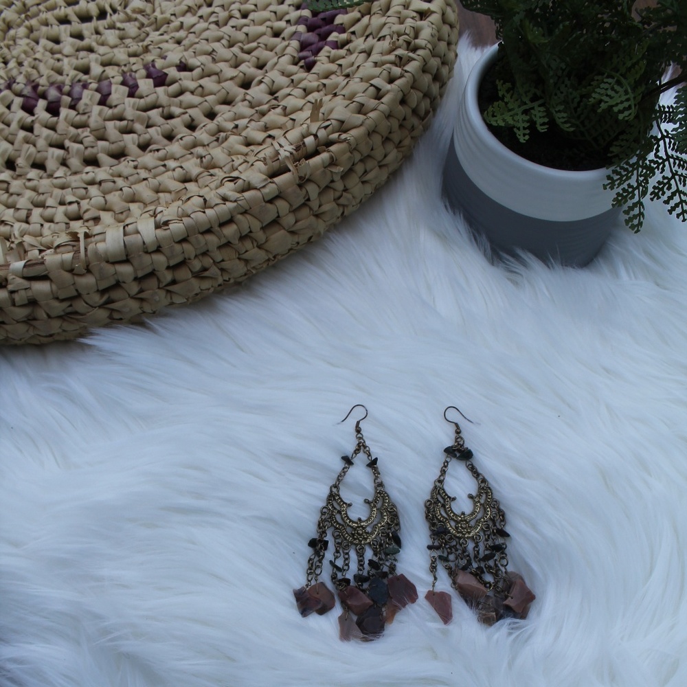 Unique Stone Dangle Earrings